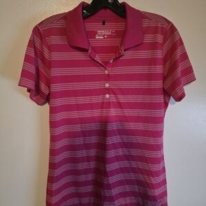 Nike Women's Fuchsia Striped Button Down Shirt